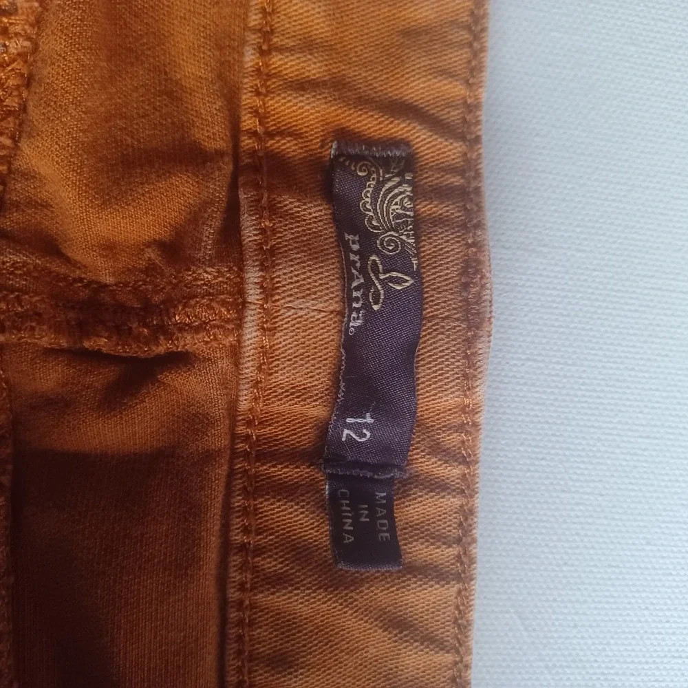 Prana Kara Pants Womens 12 Burnt Orange Rust Stretch Organic Cotton Hiking Slim